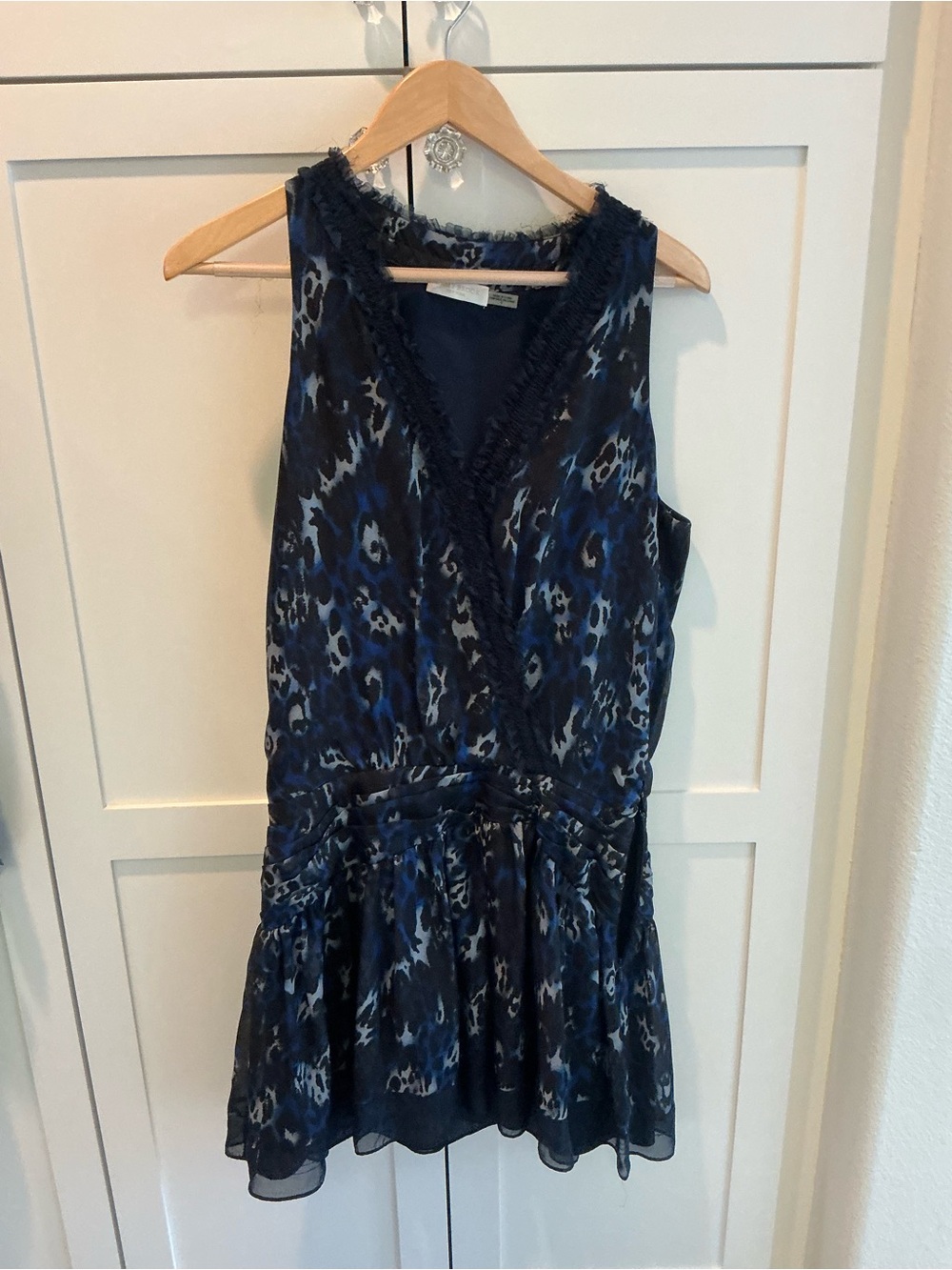 Ramy Brook Blue and Black Printed Mini Dress